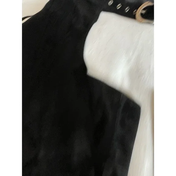 Harley Davidson Black Leather Chaps‎ with Fringe - Picture 7 of 13